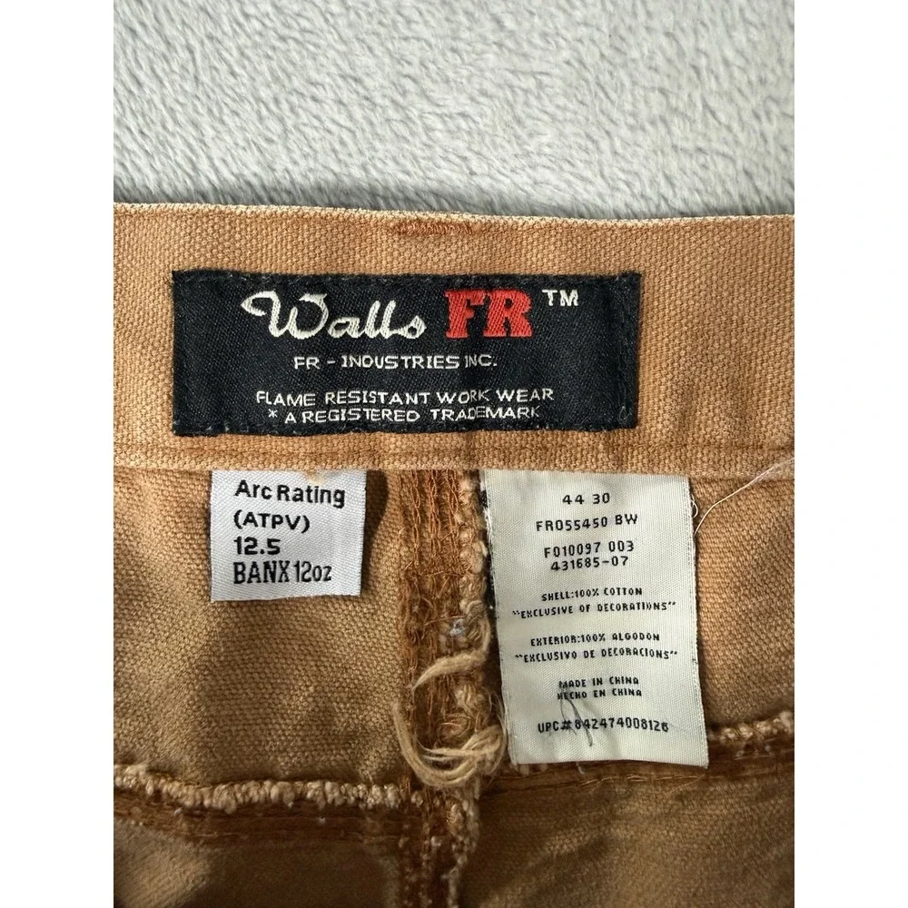 Walls FR Pants Mens 44x26 Brown Flame Resistant Canvas Duck Carpenter Workwear